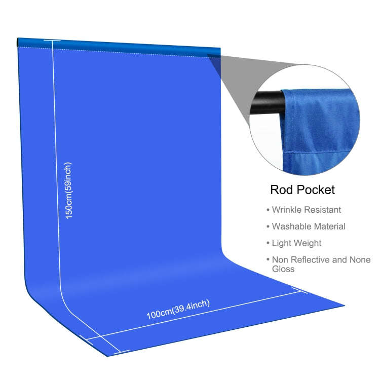 PULUZ 1m x 1.5m Photography Background Photo Studio Background Cloth Backdrop (Blue)