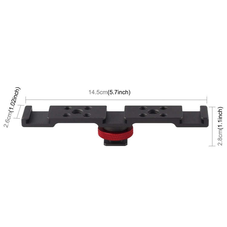 PULUZ Three-head Cold Shoe Bracket Mount(Black)