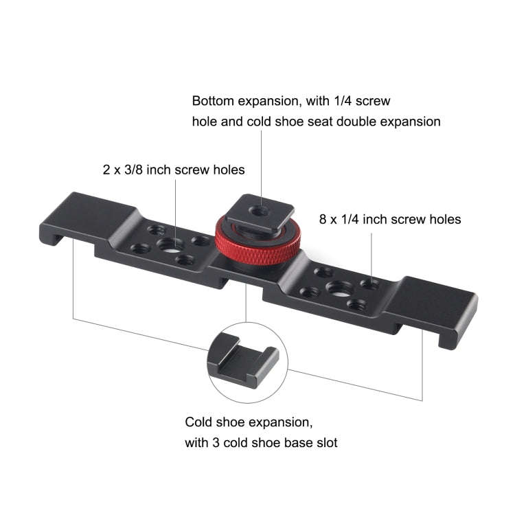 PULUZ Three-head Cold Shoe Bracket Mount(Black)