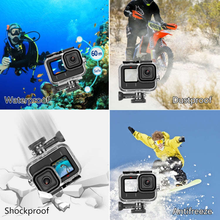 For GoPro HERO13 Black /12 Black /11 Black /10 Black /9 Black PULUZ 60m Waterproof Housing Protec...