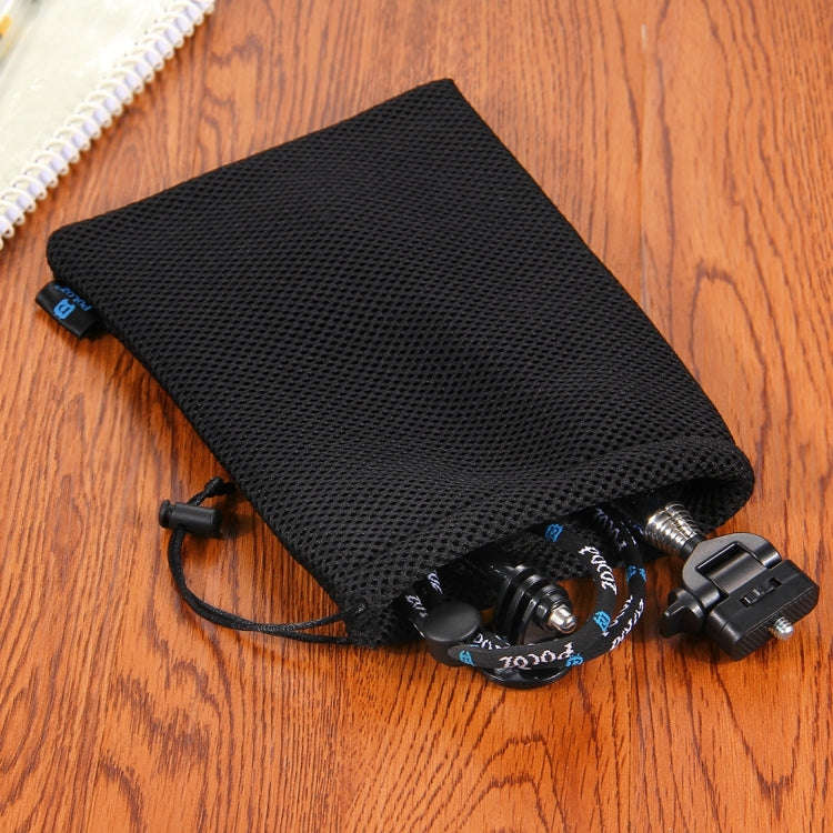 PULUZ Storage Bag with Stay Cord for GoPro, Insta360, DJI and Other Action Cameras Accessories(Bl...