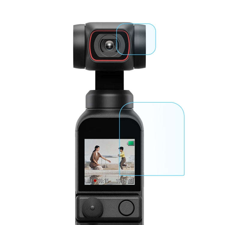 PULUZ 9H 2.5D HD Tempered Glass Lens Protector + Screen Film for DJI OSMO Pocket 2