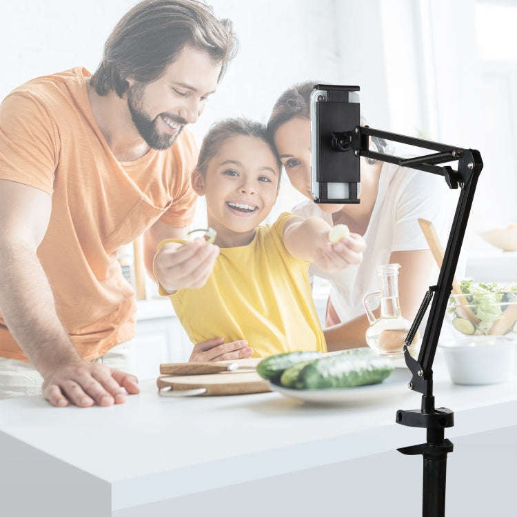 PULUZ  Live Broadcast Desktop Arm Stand Suspension Clamp Holder with Tablet PC Clamp(Black)