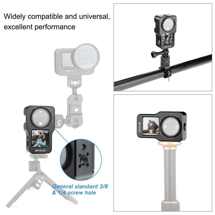 PULUZ CNC Aluminum Alloy Cage for DJI Action 2(Black)