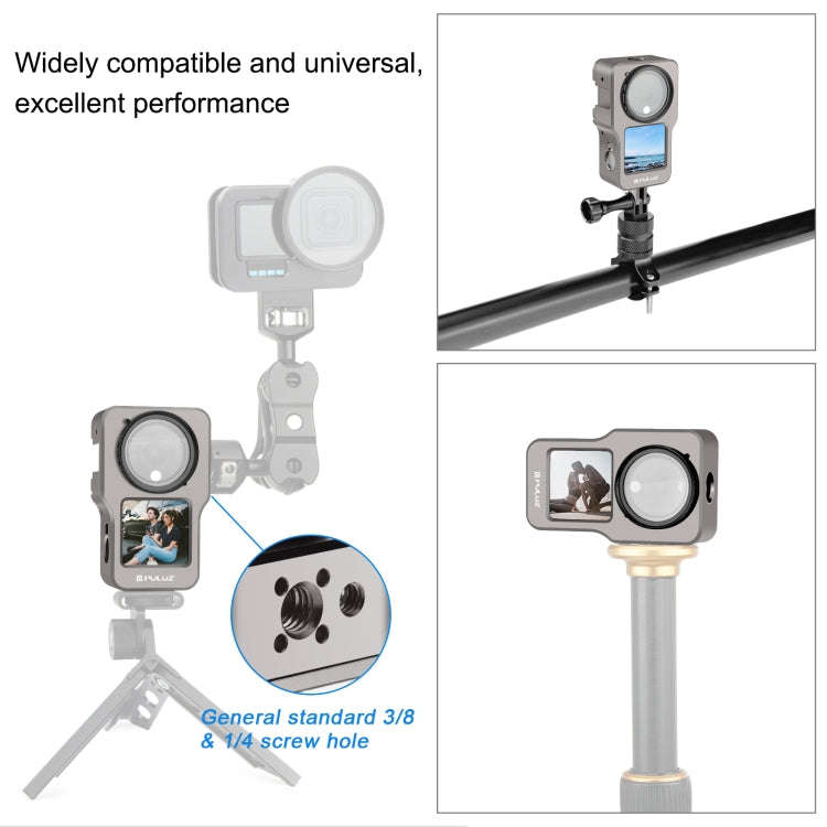 PULUZ CNC Aluminum Alloy Cage for DJI Action 2(Titanium Color)