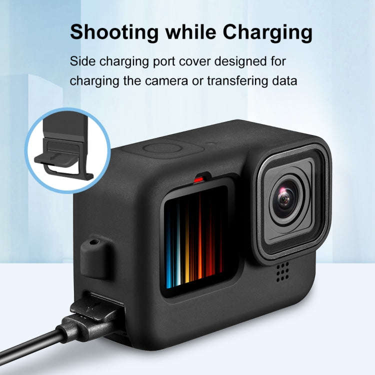 PULUZ for GoPro HERO12 Black /11 Black /10 Black /9 Black Silicone Protective Case + POM Side Int...