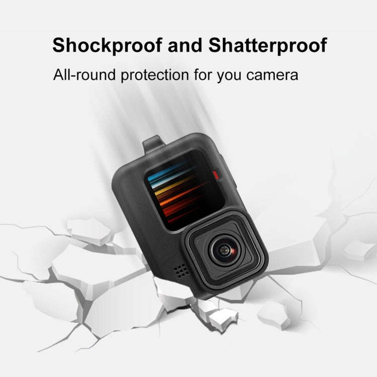 PULUZ for GoPro HERO12 Black /11 Black /10 Black /9 Black Silicone Protective Case + POM Side Int...