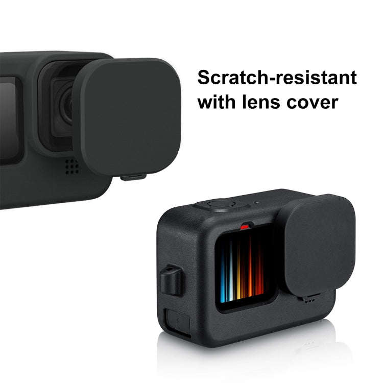 PULUZ for GoPro HERO12 Black /11 Black /10 Black /9 Black Silicone Protective Case + POM Side Int...