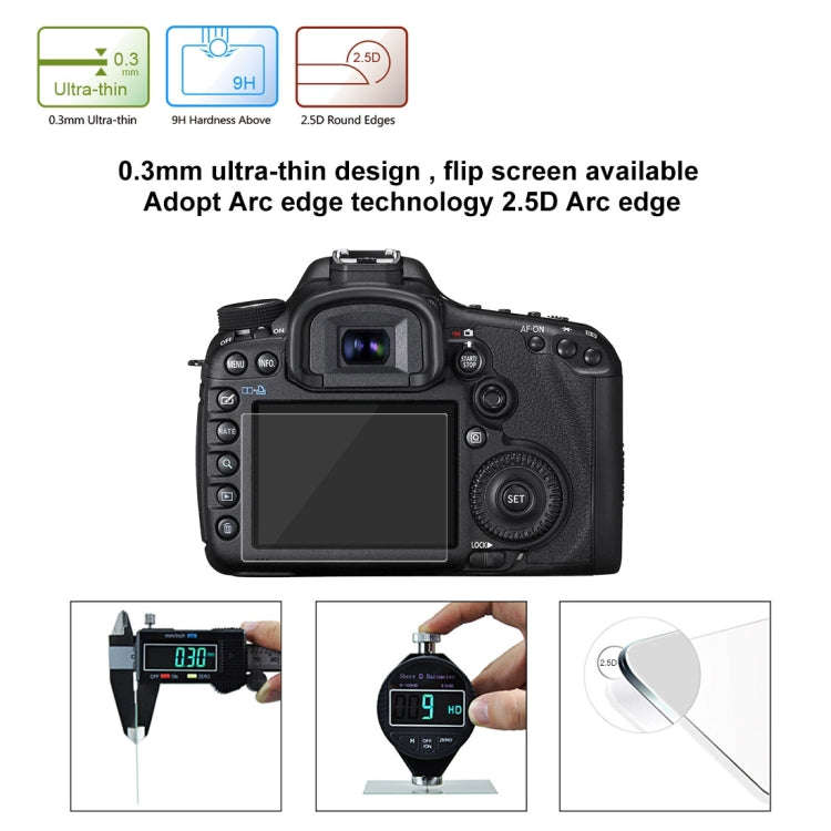 PULUZ 2.5D 9H Tempered Glass Film for Canon 5D Mark III, Compatible with Olympus SH50, Pentax K3 ...