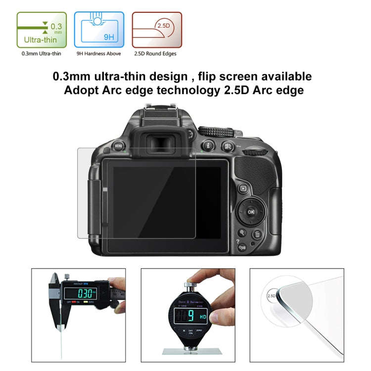 PULUZ 2.5D 9H Tempered Glass Film for Nikon D5300, Compatible with Nikon D5300 / D5500 / D5600, P...