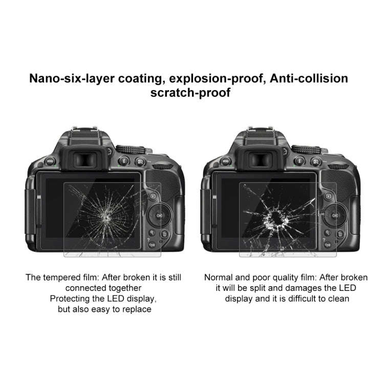 PULUZ 2.5D 9H Tempered Glass Film for Nikon D5300, Compatible with Nikon D5300 / D5500 / D5600, P...