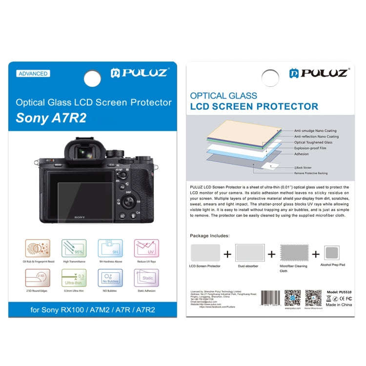 PULUZ 2.5D 9H Tempered Glass Film for Sony RX100, Compatible with Sony A9 / A7C / A7M2 / A7M2 / A...