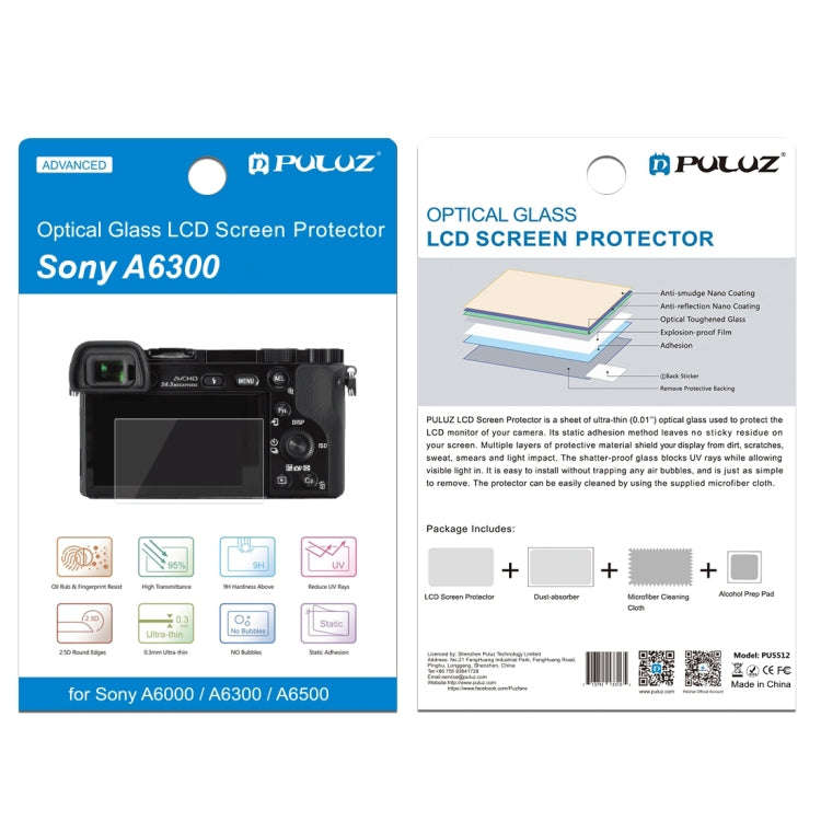 PULUZ 2.5D 9H Tempered Glass Film for Sony A6000, Compatible with Sony A6700 / A6500 / A5100 / 61...
