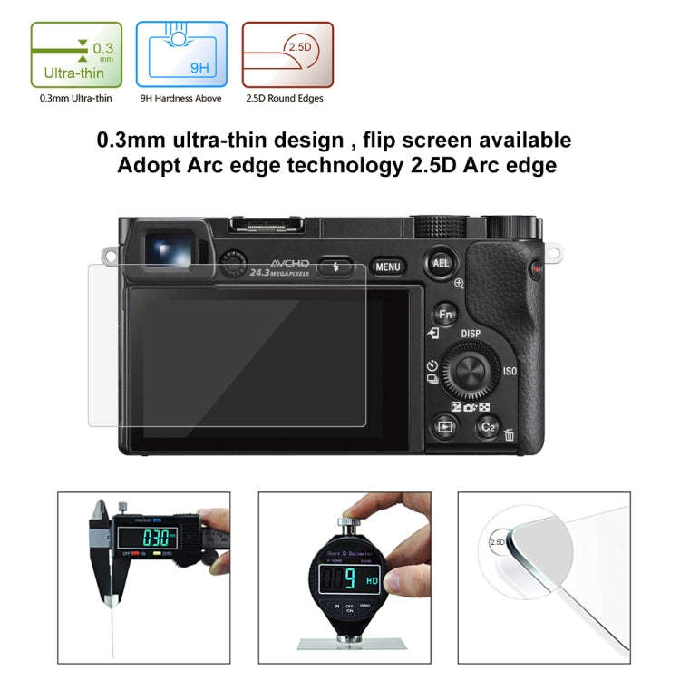 PULUZ 2.5D 9H Tempered Glass Film for Sony A6000, Compatible with Sony A6700 / A6500 / A5100 / 61...