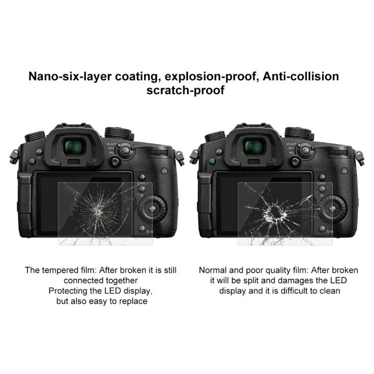 PULUZ 2.5D 9H Tempered Glass Film for Panasonic GH5 / GH5S , Compatible with Canon EOS M3 / M5 / ...
