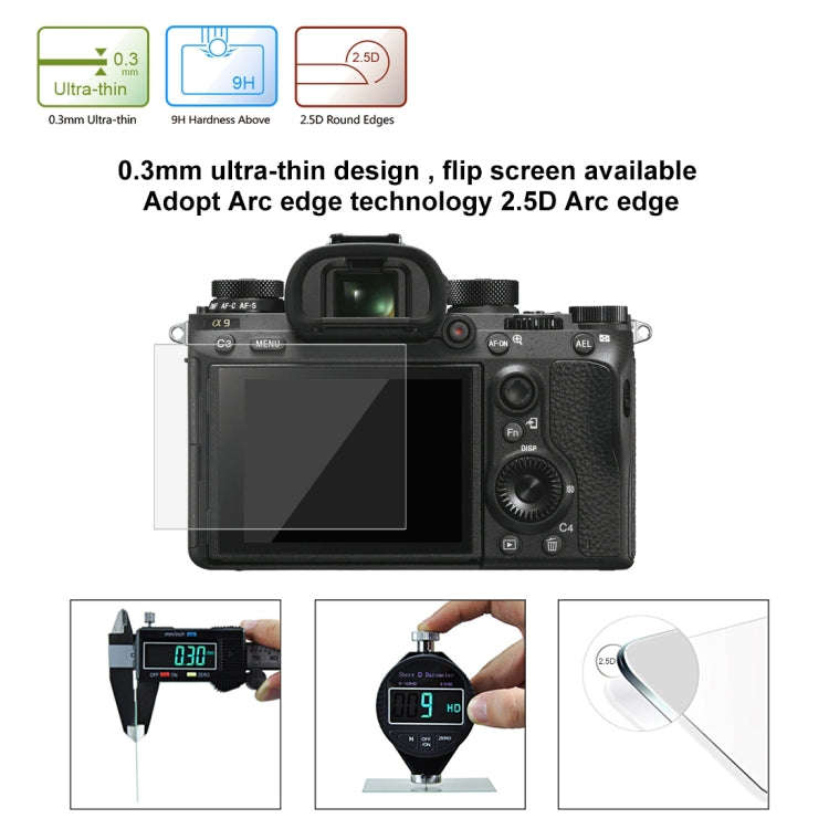 PULUZ 2.5D 9H Tempered Glass Film for Sony ILCE-9 (A9), Compatible with Sony A99 / HX400 / H300 /...