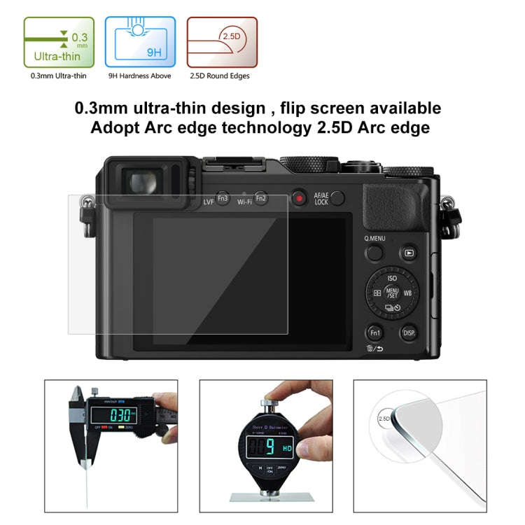 PULUZ 2.5D 9H Tempered Glass Film for Panasonic DMC-LX100, Compatible with Panasonic GF2 / GF3 / ...