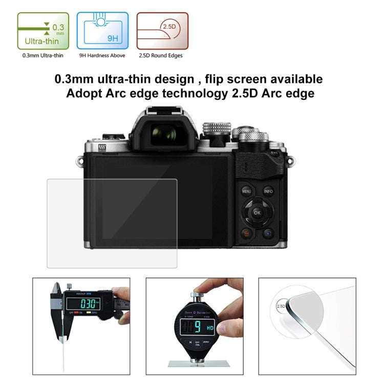 PULUZ 2.5D 9H Tempered Glass Film for Olympus EM10 / II / III / OM-D / EM-1/ II / III / E-P5 / E-...