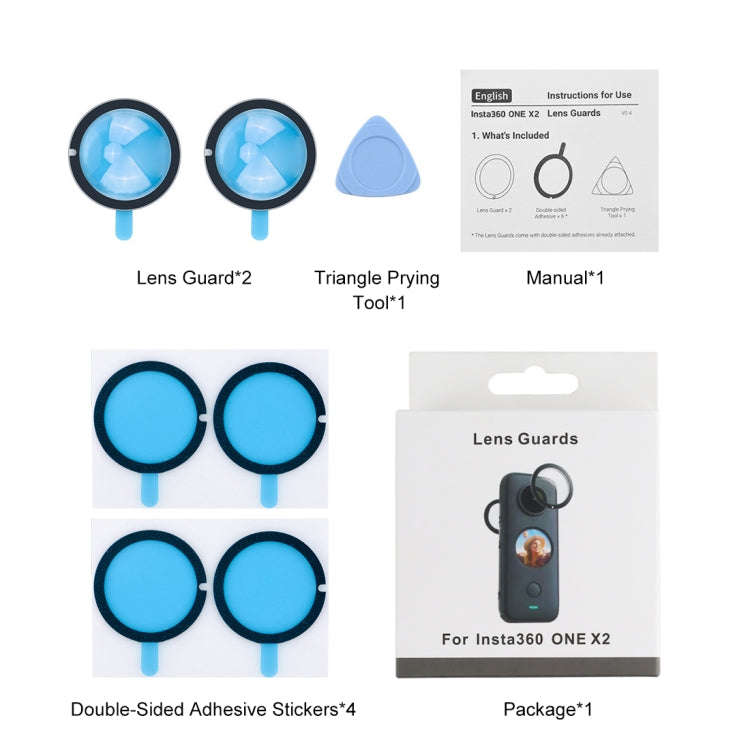 PULUZ Lens Guard PC Protective Cover for Insta360 One X2(Black)