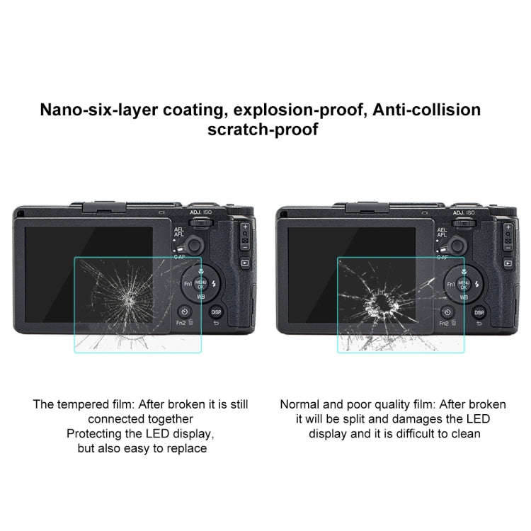 PULUZ 2.5D 9H Tempered Glass Film for Ricoh GR II /  GR, Compatible with Casio ZS29 / ZS28 / ZS27...