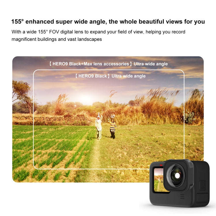 PULUZ Max Lens Mod Wide Angle Lens for GoPro Hero13 Black / Hero12 Black / Hero11 Black / HERO10 ...