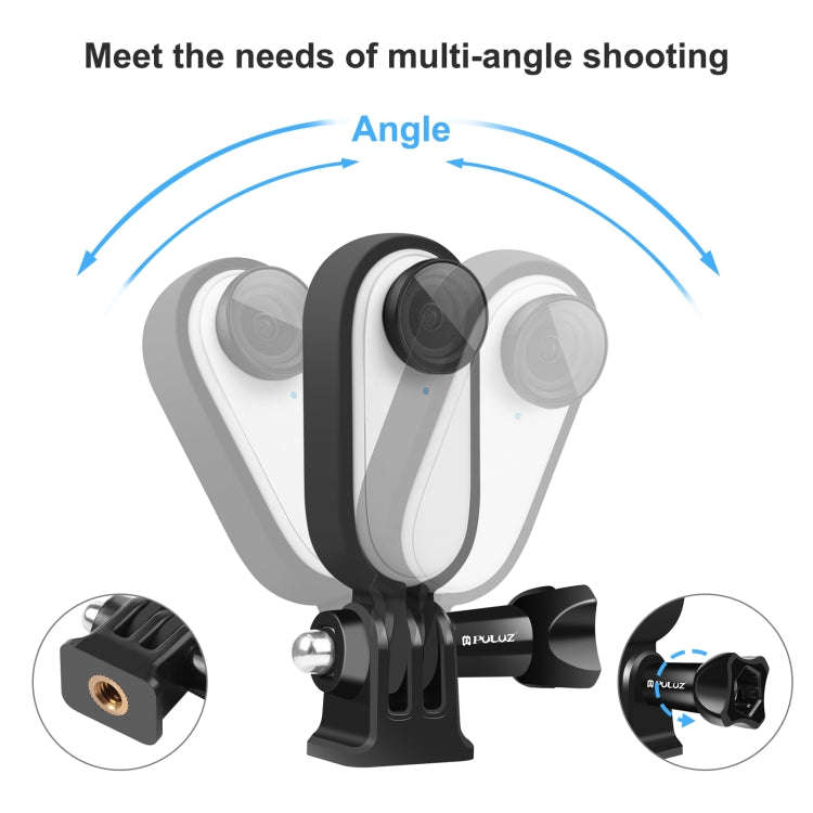 PULUZ Plastic Protective Frame Mount Cage with Tripod Base Adapter for Insta360 GO 2(Black)