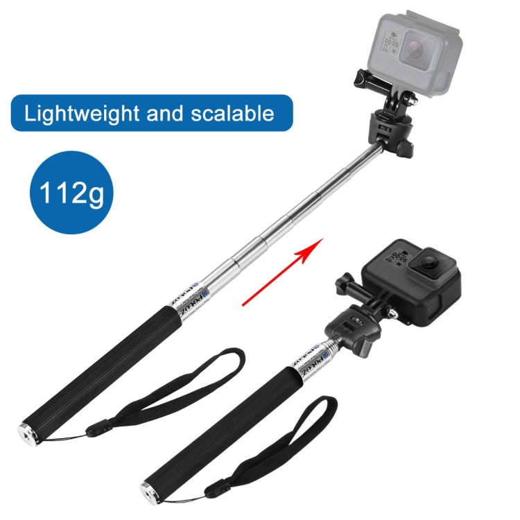 PULUZ Extendable Handheld Selfie Monopod for GoPro, Insta360, DJI and Other Action Cameras, Lengt...