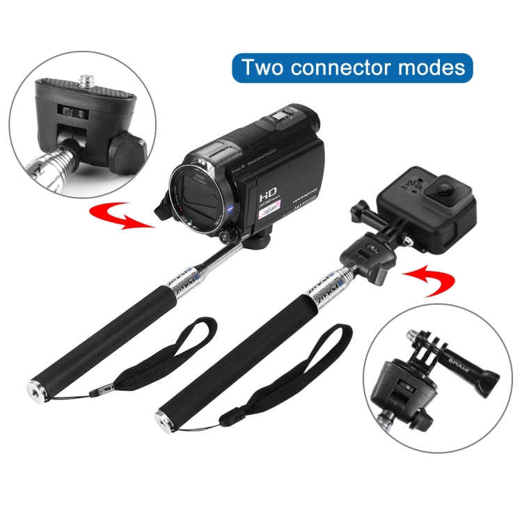 PULUZ Extendable Handheld Selfie Monopod for GoPro, Insta360, DJI and Other Action Cameras, Lengt...