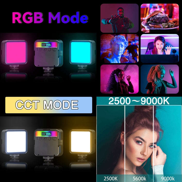 PULUZ Pocket 2500-9000K+RGB Full Color Beauty Fill Light Handheld Camera Photography LED Light (B...