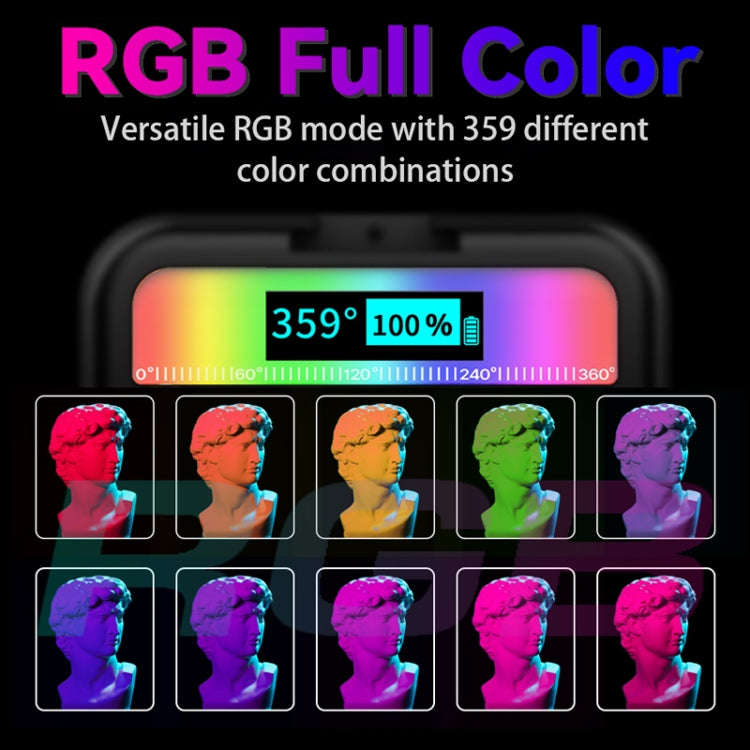 PULUZ Pocket 2500-9000K+RGB Full Color Beauty Fill Light Handheld Camera Photography LED Light (B...