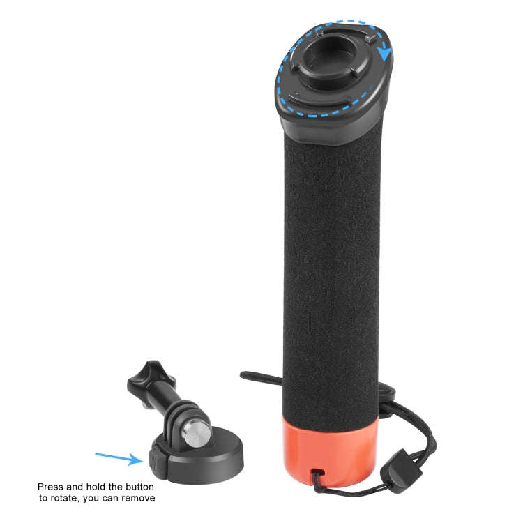 PULUZ Floating Foam Hand Grip Buoyancy Rods with Strap & Quick-release Base for GoPro, Insta360, ...