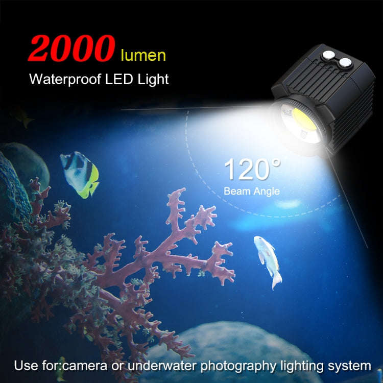 PULUZ 60m Underwater LED Photography Fill Light 7.4V/1100mAh Diving Light for GoPro, Insta360, DJ...