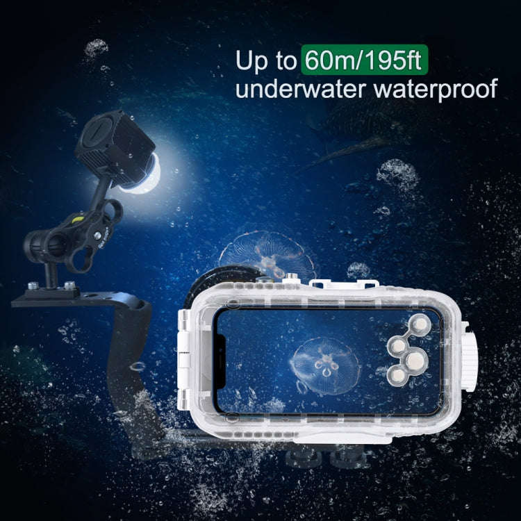 PULUZ 60m Underwater LED Photography Fill Light 7.4V/1100mAh Diving Light for GoPro, Insta360, DJ...