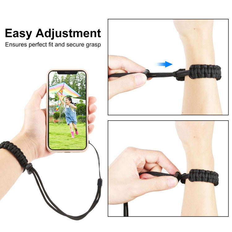 PULUZ Braided Sport Anti-lost Camera Adjustable Wrist Strap (Black)