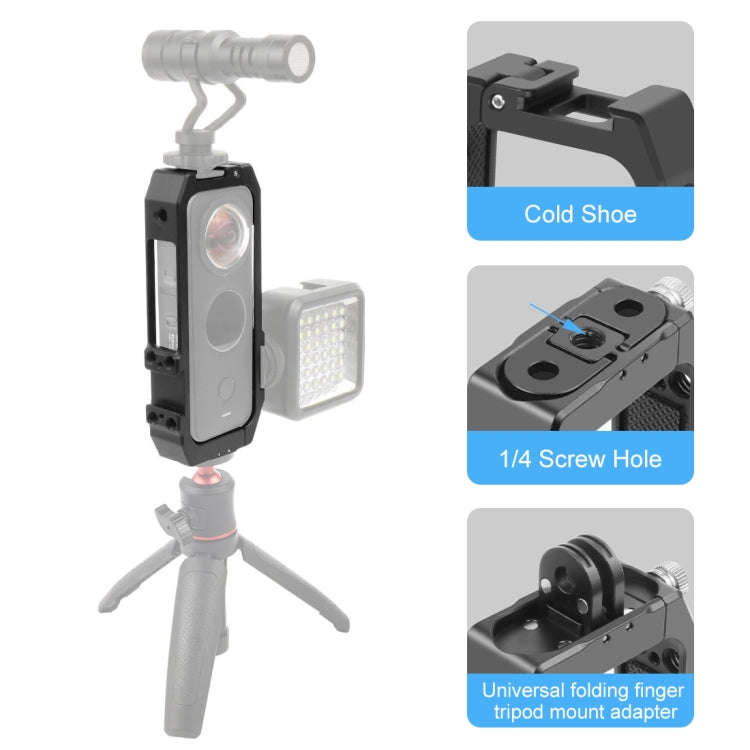 PULUZ Protective Cage Rig Housing Frame with Cold Shoe Mounts & Magnetic Folding Tripod Adapter f...