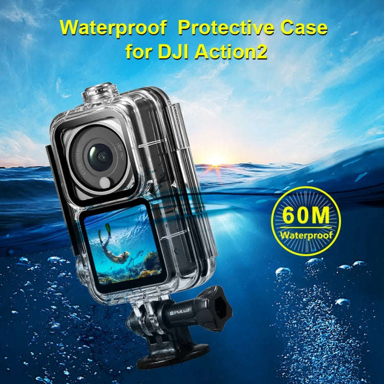 PULUZ 60m Waterproof Housing Diving Case for DJI Action 2 Camera Unit / Action 2 Power Combo / Ac...