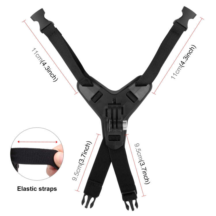 PULUZ Motorcycle Helmet Chin Strap Mount for GoPro, DJI Osmo Action and Other Action Cameras (Black)