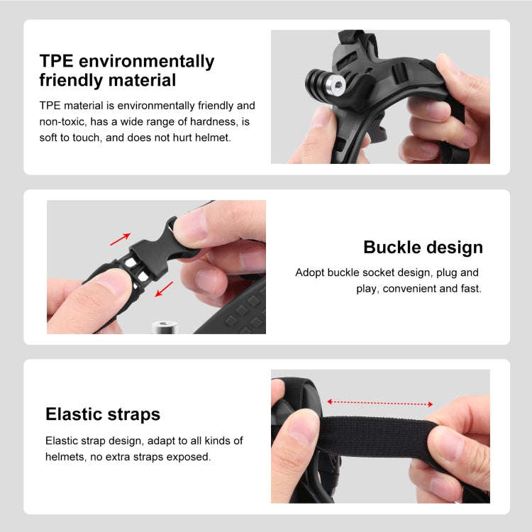 PULUZ Motorcycle Helmet Chin Strap Mount for GoPro, DJI Osmo Action and Other Action Cameras (Black)