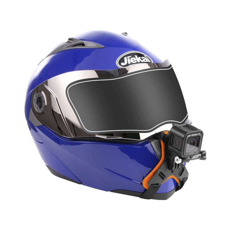 PULUZ Motorcycle Helmet Chin Strap Mount for GoPro, DJI Osmo Action and Other Action Cameras(Orange)