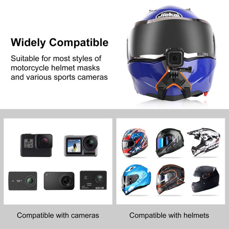 PULUZ Motorcycle Helmet Chin Strap Mount for GoPro, DJI Osmo Action and Other Action Cameras(Orange)