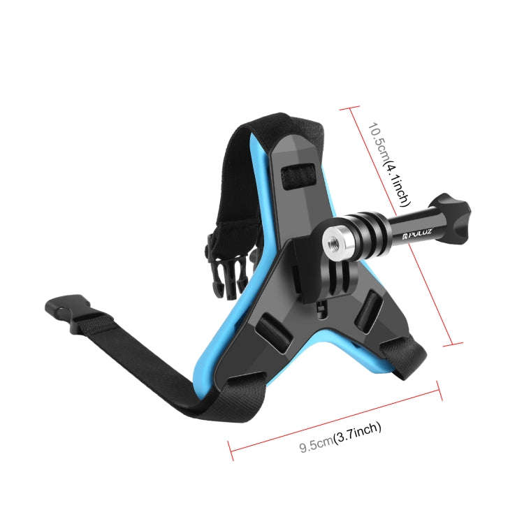 PULUZ Motorcycle Helmet Chin Strap Mount for GoPro, DJI Osmo Action and Other Action Cameras(Blue)
