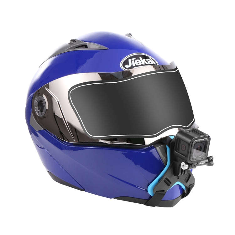 PULUZ Motorcycle Helmet Chin Strap Mount for GoPro, DJI Osmo Action and Other Action Cameras(Blue)