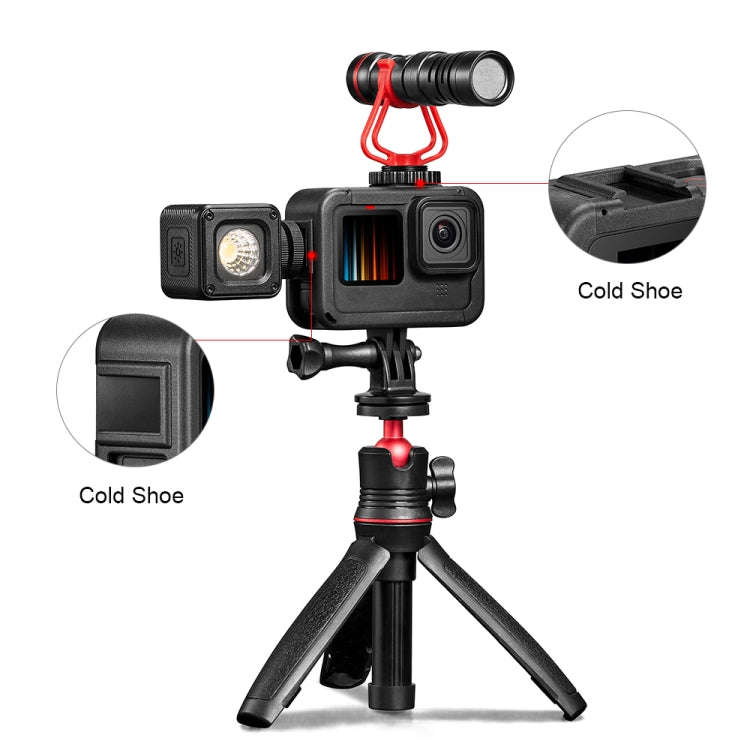 PULUZ Chargeable PA Frame Mount Cage with Cold Shoe Base Slot for GoPro HERO13 Black /12 Black /1...