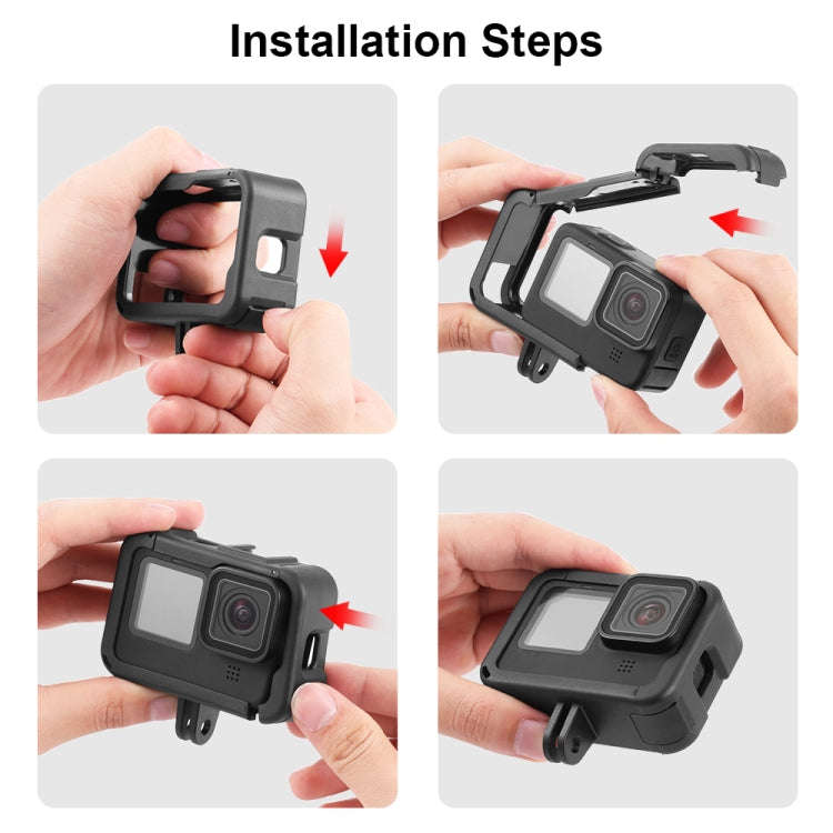 PULUZ Frame Expansion PA Cage with Side Interface Cover for GoPro HERO13 Black /12 Black /11 Blac...
