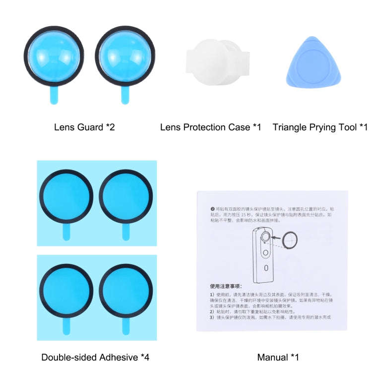 PULUZ Lens Guard PC Protective Cover Kits for Ricoh Theta SC2 / S / V(Transparent)