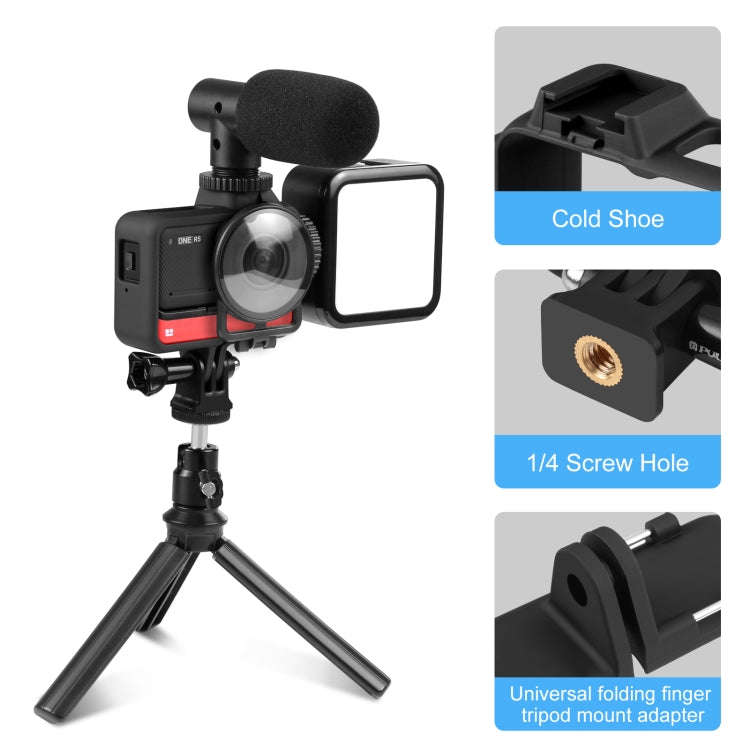 PULUZ Plastic Frame Case with Lens Guard for Insta360 One RS 360 Edition(Black)