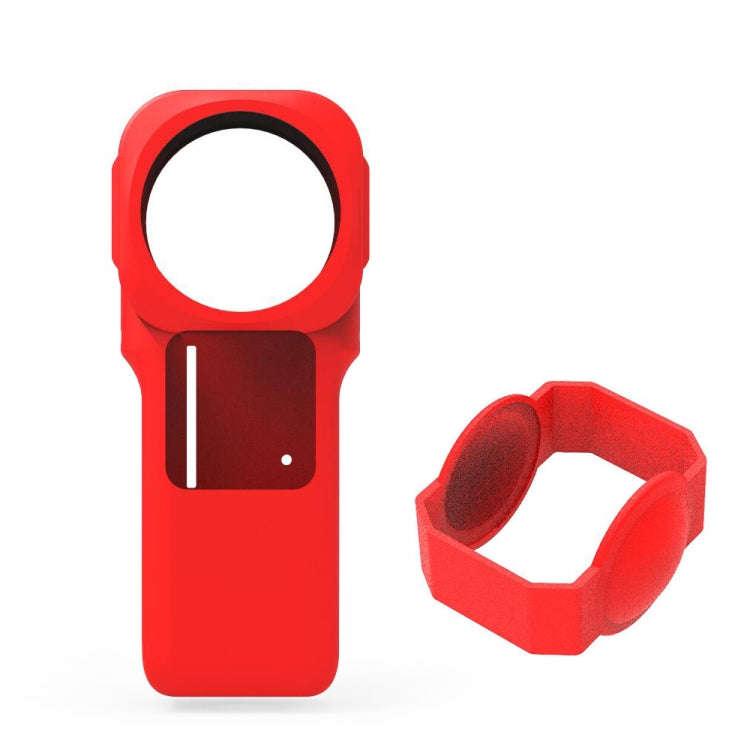PULUZ Silicone Protective Case with Lens Cover for Insta360 One RS 1-Inch 360 Edition(Red)