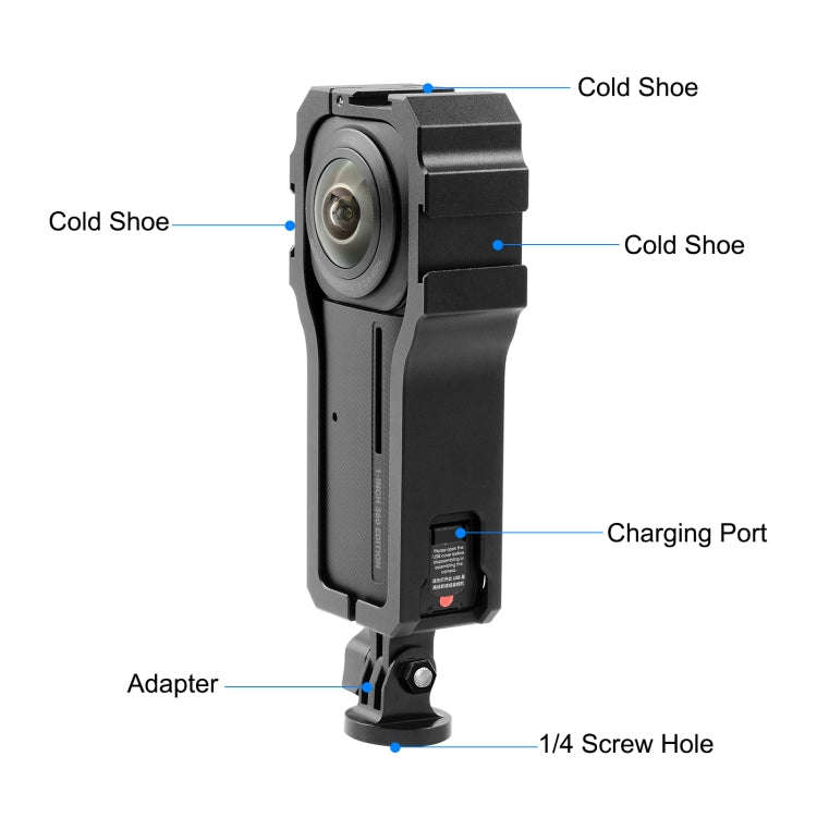 PULUZ Protective Cage Rig Housing Frame with Cold Shoe for Insta360 ONE RS 1-Inch 360 Edition(Black)