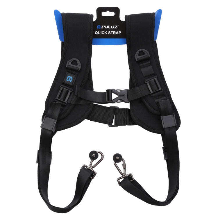 PULUZ Quick Release Double Shoulder Harness Soft Pad Decompression Foam Strap Belt for DSLR Digit...