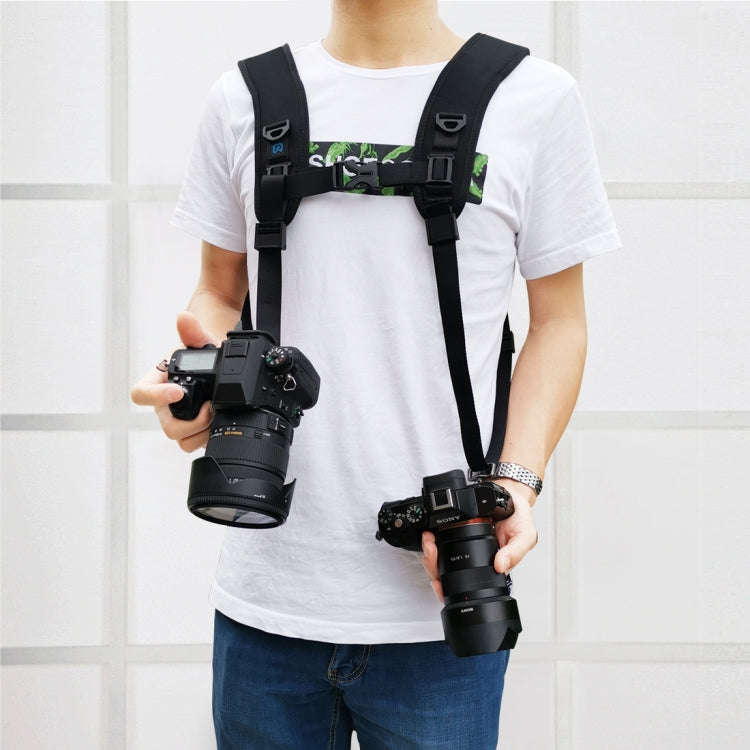 PULUZ Quick Release Double Shoulder Harness Soft Pad Decompression Foam Strap Belt for DSLR Digit...